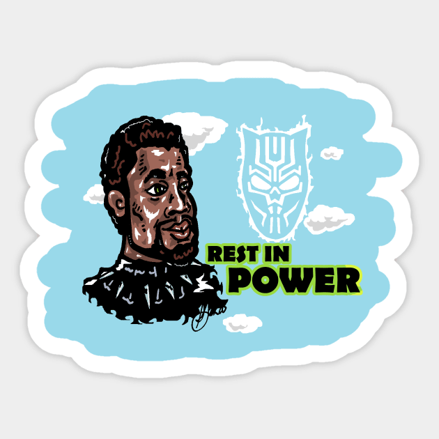 Rest in POWER our King! Sticker by beetoons